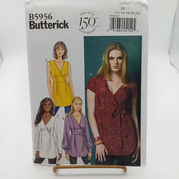 Butterick B5956 Misses' Top & Belt Sewing Pattern Sizes 14-22 150th Anniversary - Picture 1 of 2